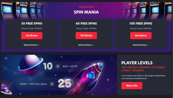 1red casino promo code
